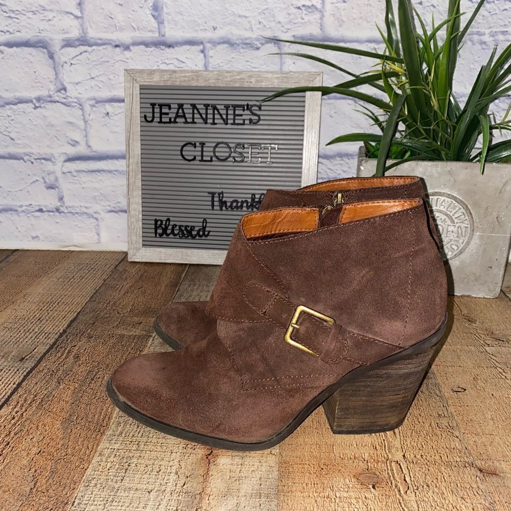 Lucky Brand LP Eastin Brown Leather Ankle Boots